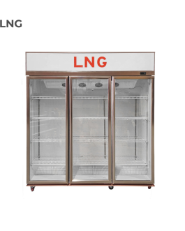 LNG 1350 Liter Triple Door Anti Fog Alloy Door Visi Cooler - LNGSC135T.