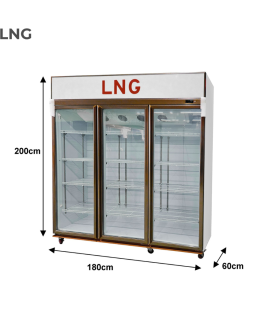 LNG 1350 Liter Triple Door Anti Fog Alloy Door Visi Cooler – LNGSC135T.