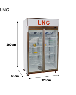 LNG 1000 Liter Double Door Anti Fog Alloy Door Visi Cooler – LNGSC100D