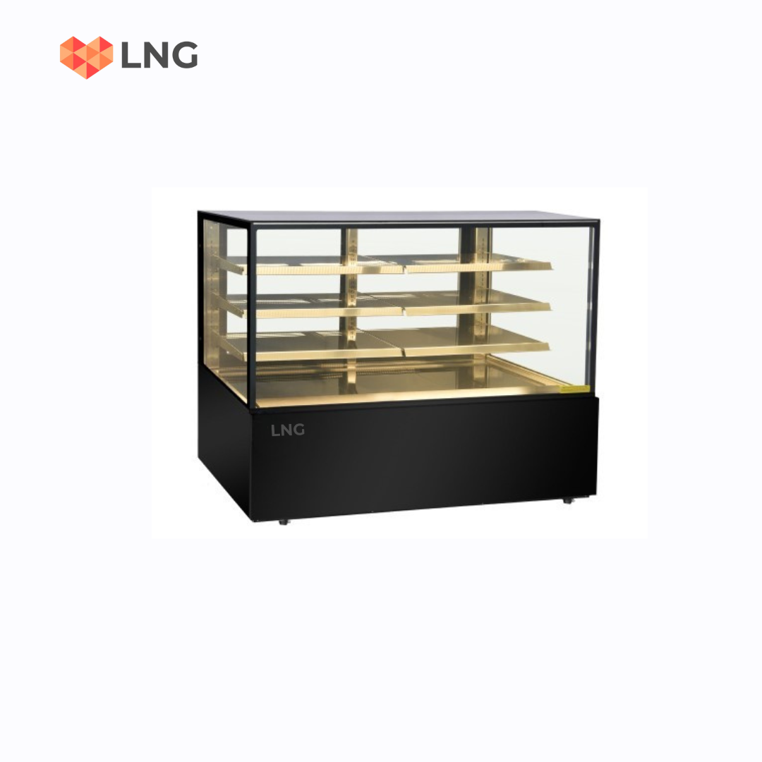 LNG 90cm (3 Feet) Square Cake Showcase – LNGCD3F (Black)